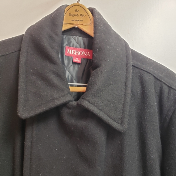 Merona - black wool mix P-coat - M - Picture 5 of 8
